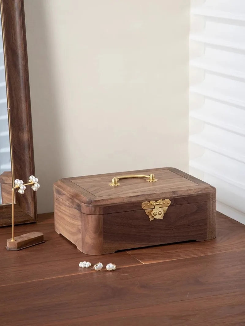 HANDMADE LUXURY Wooden Jewelry Box Large Storage Jewelry Boxes Women Bracelet Earring Necklace Case Display Organizer Showcase Packaging Rack