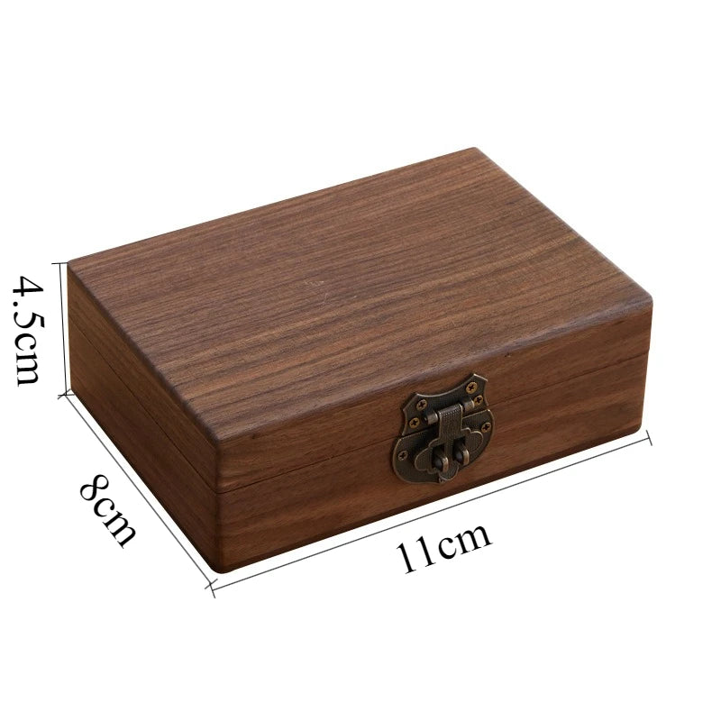 BALCK WALNUT HADNMADE Solid Wood Jewelry Box Luxury Retro Storage Boxes Earring Necklace Ring Display Case Jewellery Accessories Organizer Supplies