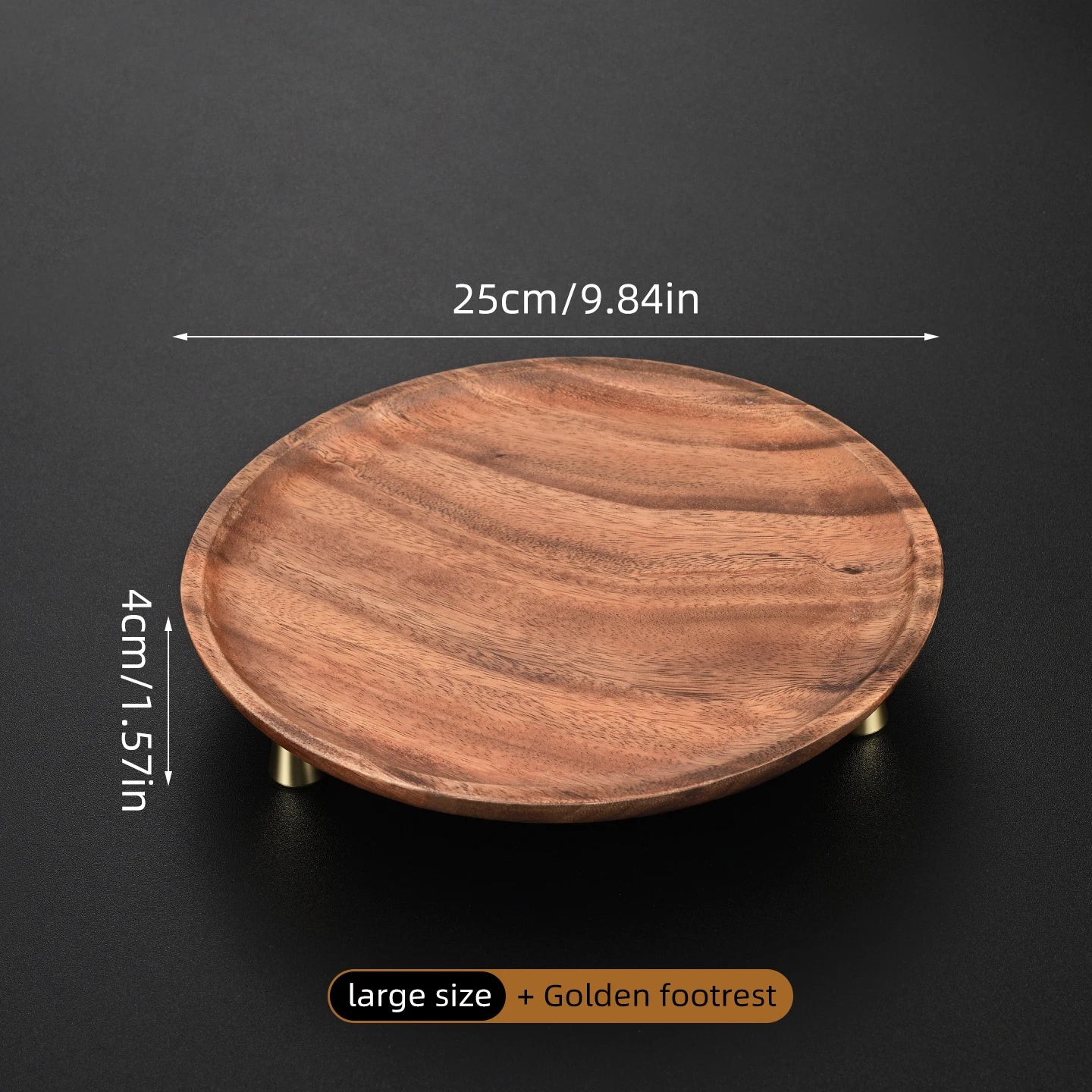 hadnmade entrance Solid Wood Key Perfume Tray, Vintage Style Cosmetics and Jewelry Tray, Wooden Round Incense Tabletop Storage Tray, Walnut Fruit Tray