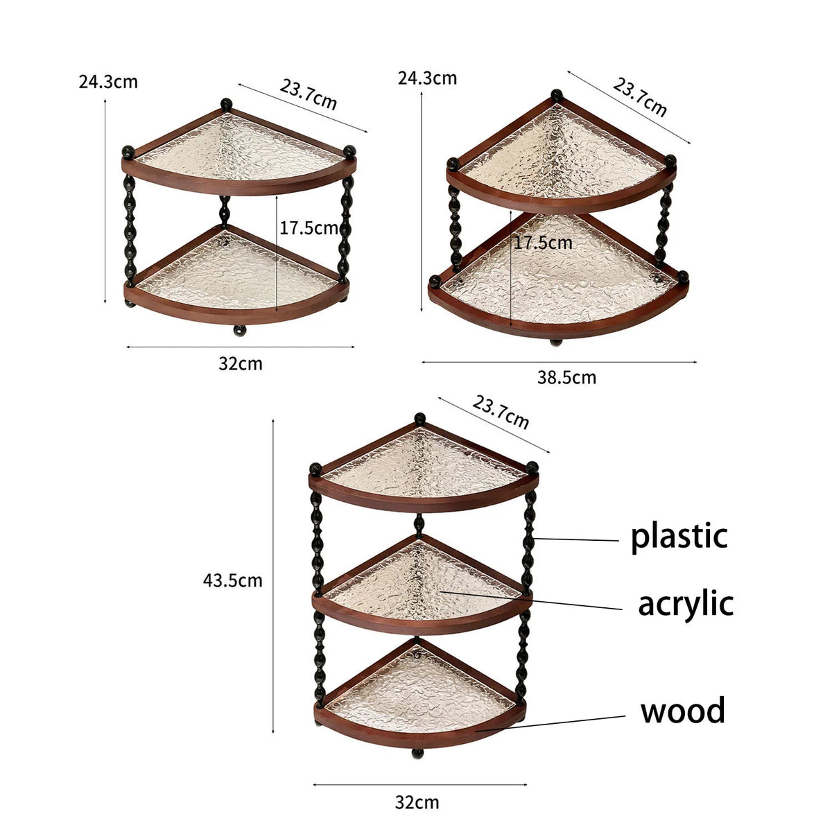 Stylish Wooden Desktop Organizer Shelf – Three-Layer Home Decor Storage Stand for Bedroom, Foyer & Bathroom