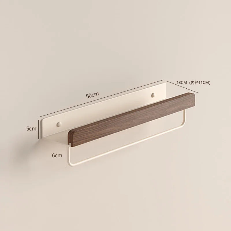 HANDMADE White Aluminum Bathroom Shelving Wall-mounted Bathroom Shower Storage Rack Towel Rack Shelves Bathroom Shelf With Rod