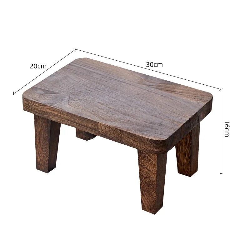 HANDMADE Household Living Room Stool Japanese Style Small Stools Adult Shoe Changing Stool Modern Minimalism Wooden Ottoman 가구