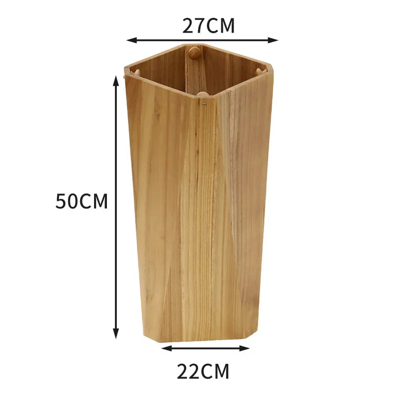 HADNMADE WLANUT UMBRELLA STORAGE CUBE Solid Wood Umbrella Stand Geometric Storage Shelf Simple Entryway Organizer Office Umbrella Holder for Hallway Home Use