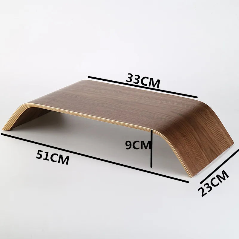 handmade Walnut Desktop Computer Stand Vertical Monitor Display Shelf Height Adjustable Computer Base Desktop Storage Frame for Office