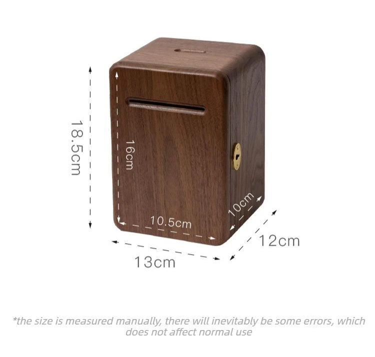 HANDMADE WALNUT Creative Money Boxes Walnut Wood Piggy Bank with Lock Children's New Year's Gift Multifunctional Home Decoration Ornaments
