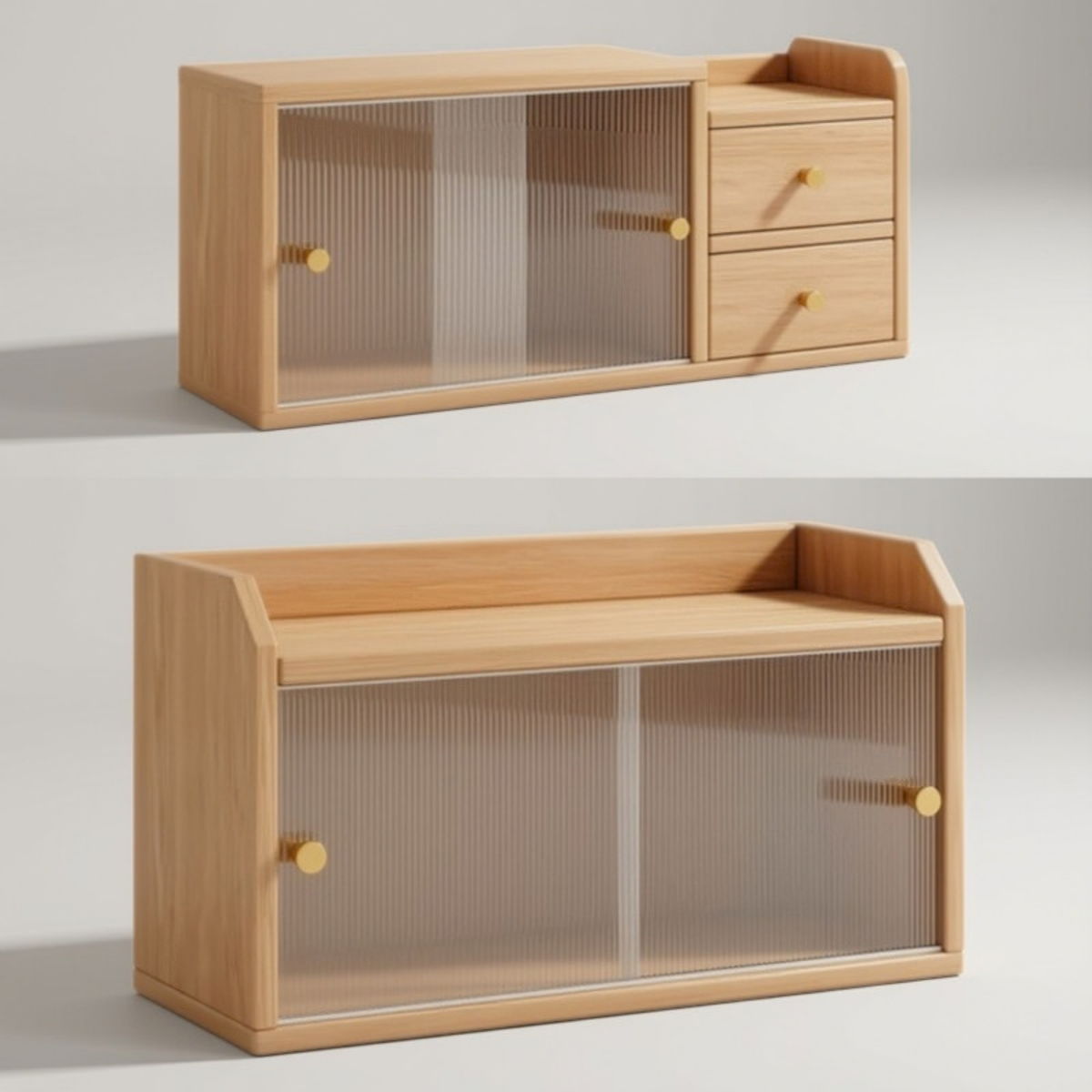 Space-Saving All-in-One Desktop Vanity & Bookshelf with Mirror | 3-Tier Multifunction Storage Organizer