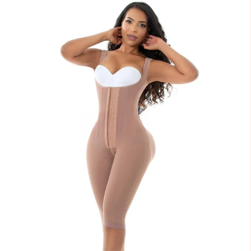 4897 Colombian Hourglass Girdle – Long Shaping Rods, Front Closure, Elastic Shapewear Bodysuit for Women