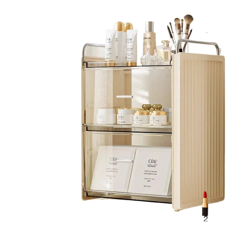 HANDMADE Luxury Acrylic Vanity Organizer for Makeup/Perfume/Jewelry Bathroom Large Capacity Dustproof Drawer System with Cosmetic Box