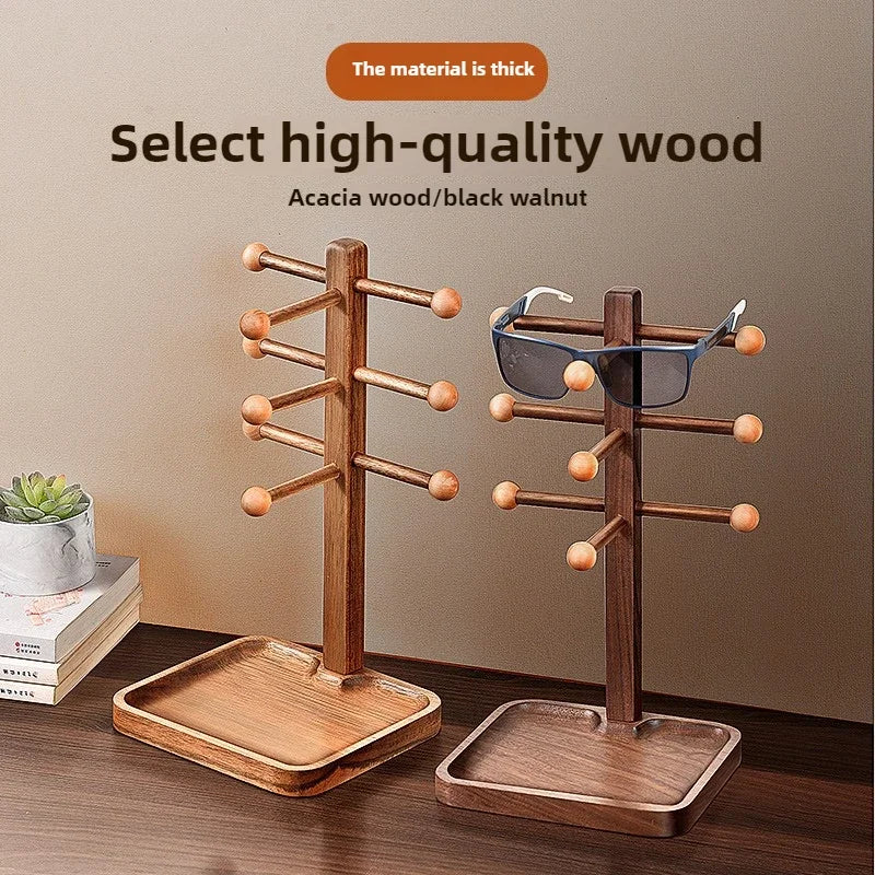 handmade High End Walnut Spectacle Rack Desktop MultiFunctional  Storage Tray MultiLayer Display Shelf Foyer Solid Wood Organize Box