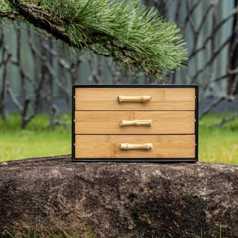 HANDMADE BMBOO WOOD Retro Bamboo Storage Box Desktop Drawer Jewelry Storage Boxes Ring Necklace Bracelet Jewelry Organizer for Small Things Package