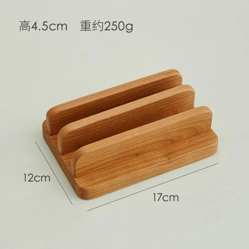HANDMADE Laptop Vertical Storage Stand Custom Soild Wood Landscape Theme Walnut Wood Base Stand Desktop Decoration Custom Wooden Stand