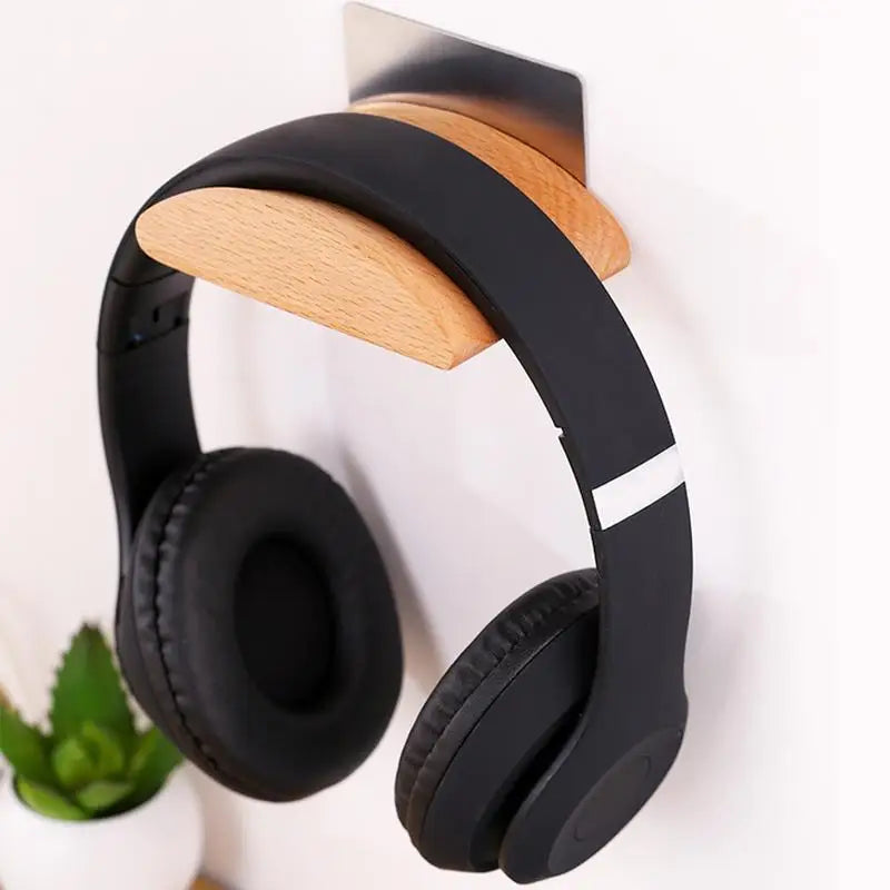 HANDMADE Universal Headphone Wall Mount Simple Hook Wood Headset Hanger Stand Headphone Holder Display Headphone Hanger