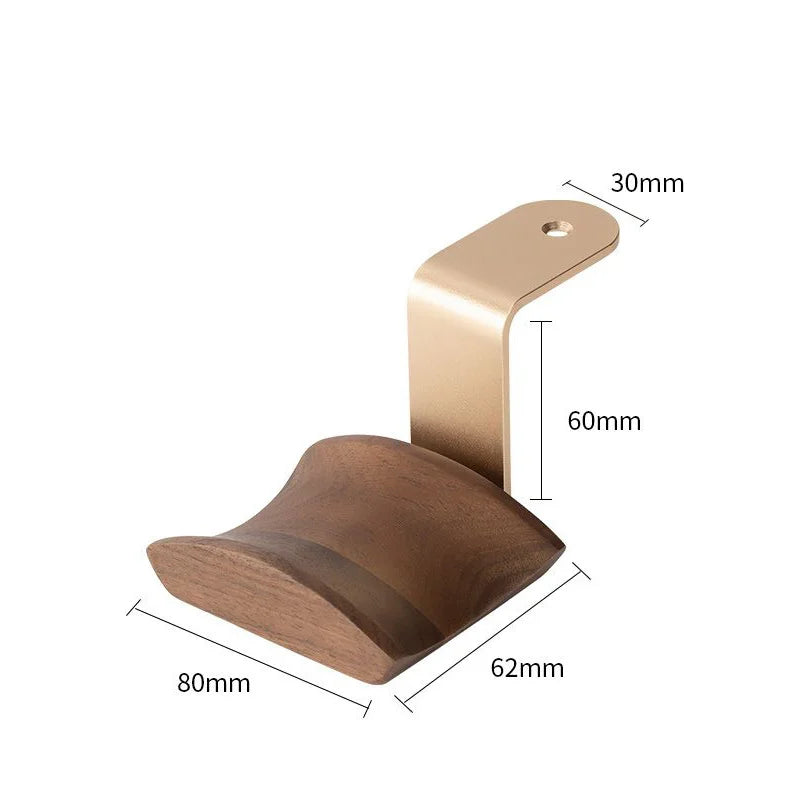 HANDMADE Aluminum Alloy Solid Wood Splicing Headphone Storage Rack Wall Mounted Earphone Display Stand Desktop Headset Storage Bracket