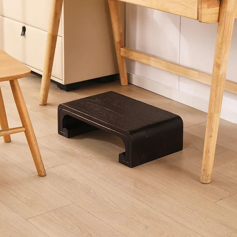 Hndmade Solid Wood Monitor Riser Office Desktop Computer Stand Screen Height Shelf with Storage Tatami Low Table Organizer for Home