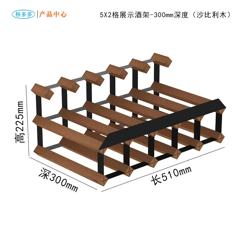 HANDMADE Wooden Wine Rack Display, Creative Slanted Bottle Holder for 6-8 Wines, Solid Wood Storage Stand for Home Bar, Dining Room Decor