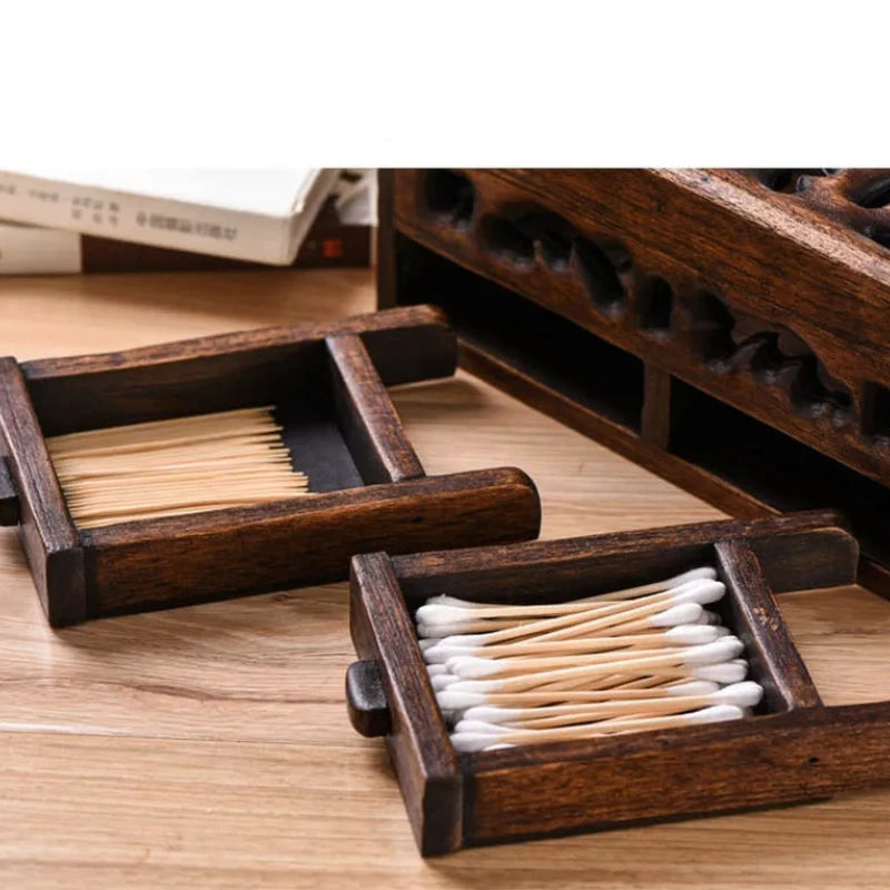 HANDMADE Solid Wood Multifunctional Tissue Box - Retro Living Room, Coffee Table & Desktop Tray for Napkin Storage and Home Decor