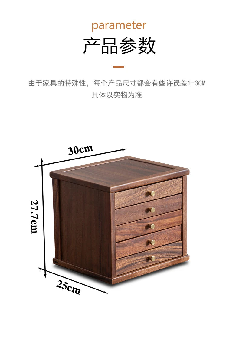 hadnmade 5-Tier Walnut Tea Storage Box Premium Organizer Multi-Layer Wooden Display Case for Home & Shop Collection‌ Box