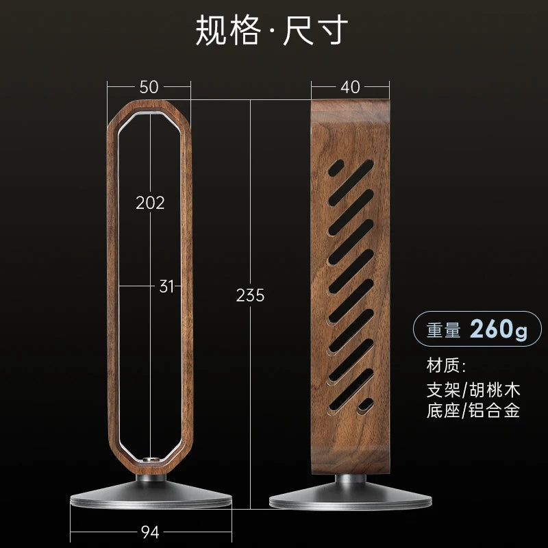 handmade Rotating Walnut Headphone Stand Creative Over-Ear Headset Holder Desk Organizer for Audio Equipment Storage Modern Display Rack