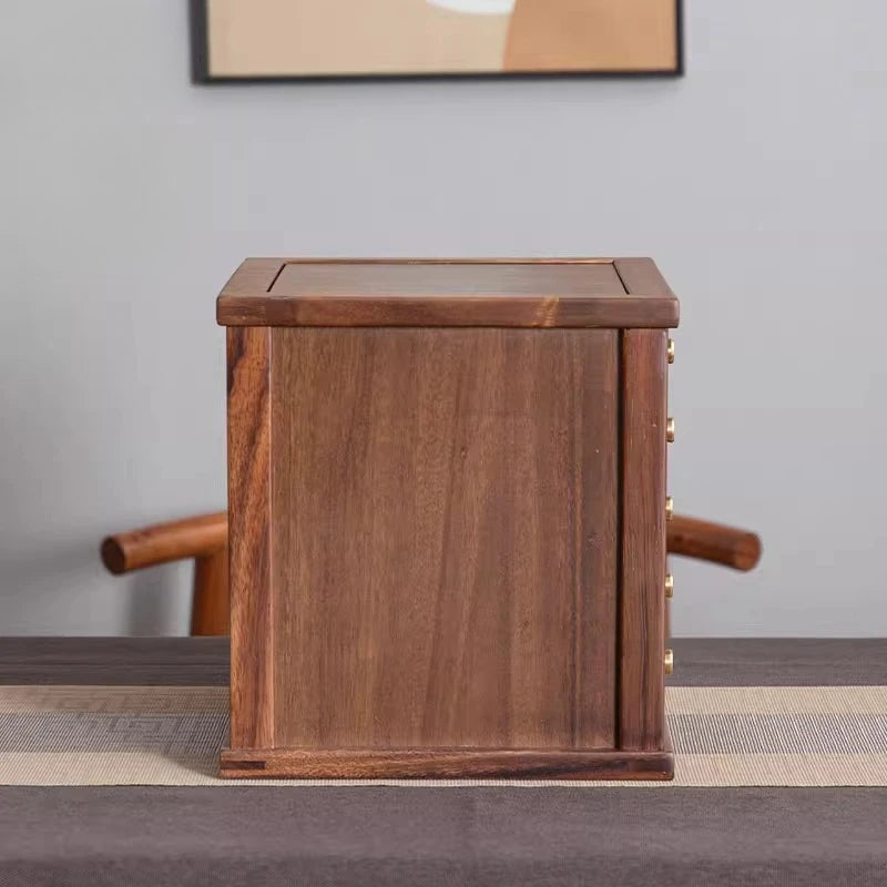 hadnmade 5-Tier Walnut Tea Storage Box Premium Organizer Multi-Layer Wooden Display Case for Home & Shop Collection‌ Box