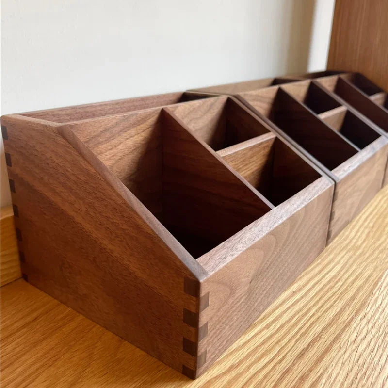 HANDMADE Multifunctional Office Storage Box High-End Solid Wood Desktop Organizer Cosmetic and Desk Accessories Box for Home
