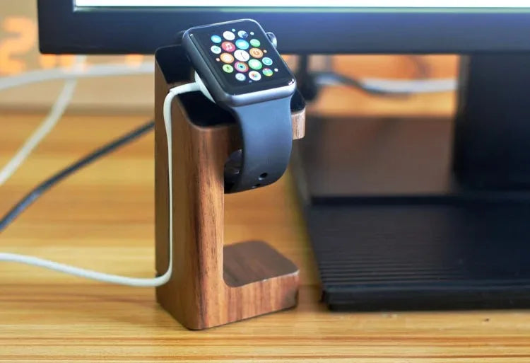 HANDMADE Wooden Watch Charger Stand Smartwatch Desktop Holder Charging Station Wrist Watch Base Original Apple Bracket Accessories