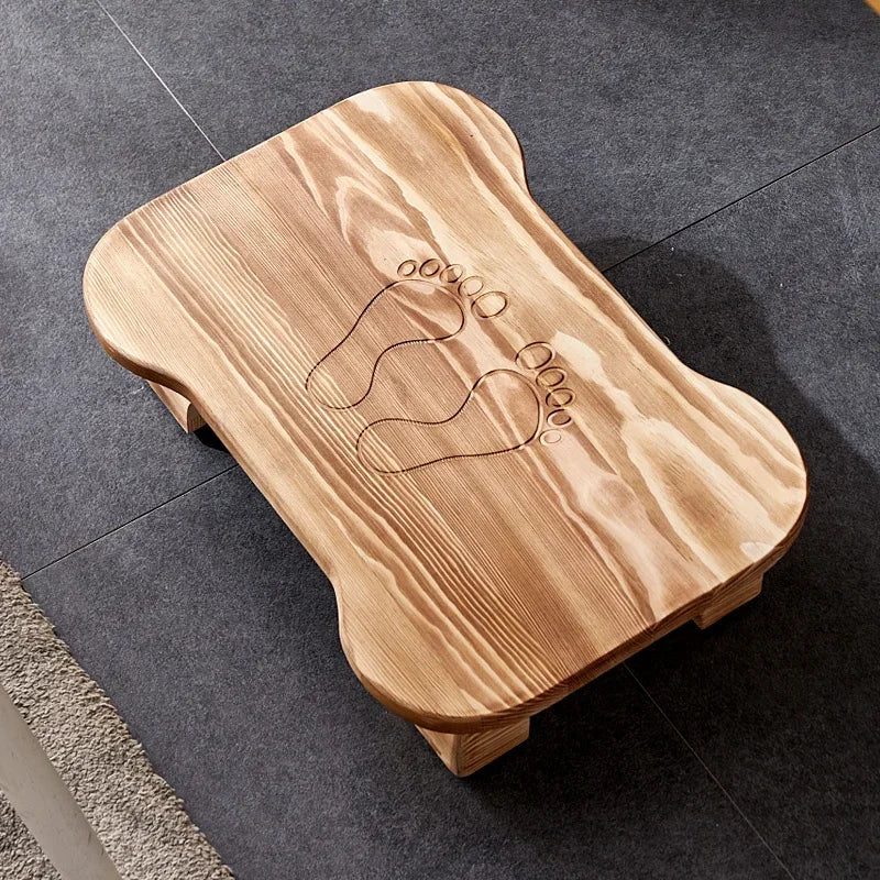 handmade wood Low Bench Living Room Footstool Anti-Slip Wooden Stool for Bathroom Children’s Seat for Home Rustic Entryway Shoe Bench