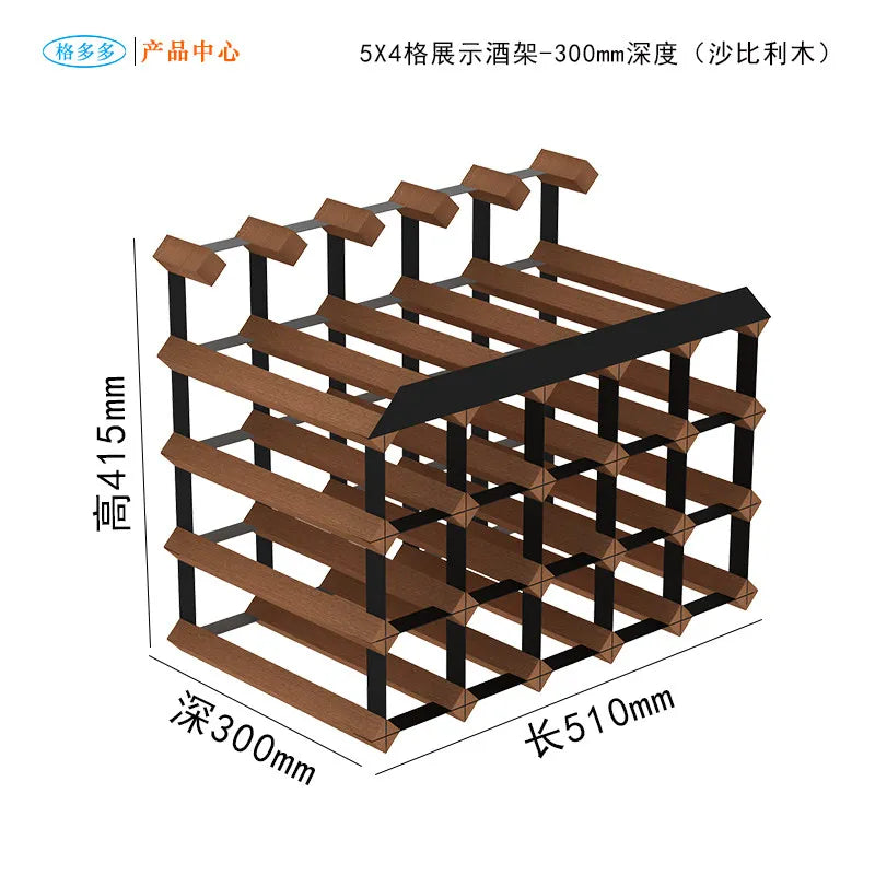 HANDMADE Wooden Wine Rack Display, Creative Slanted Bottle Holder for 6-8 Wines, Solid Wood Storage Stand for Home Bar, Dining Room Decor
