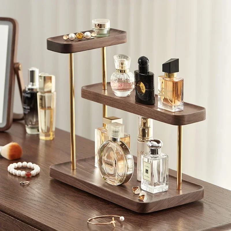 HANDMADE EUA PERFUM STAND Light Luxury Organizer for CosmeticsSolid Wood Storage BoxesMulti-Functional Makeup Storage Strong Load-Bearing Jewelry Stand