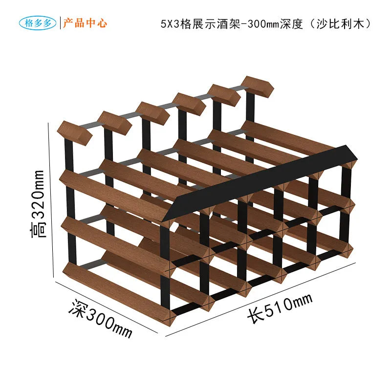 HANDMADE Wooden Wine Rack Display, Creative Slanted Bottle Holder for 6-8 Wines, Solid Wood Storage Stand for Home Bar, Dining Room Decor