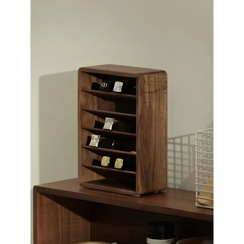 HANDMADE LIPSTICKS ORGANIZER STORAGE Multi-Tier Stepped Solid Wood Cosmetic Organizer, Vertical Desktop Lipstick & Makeup Storage Box for Bedroom