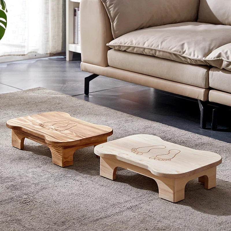 handmade wood Low Bench Living Room Footstool Anti-Slip Wooden Stool for Bathroom Children’s Seat for Home Rustic Entryway Shoe Bench