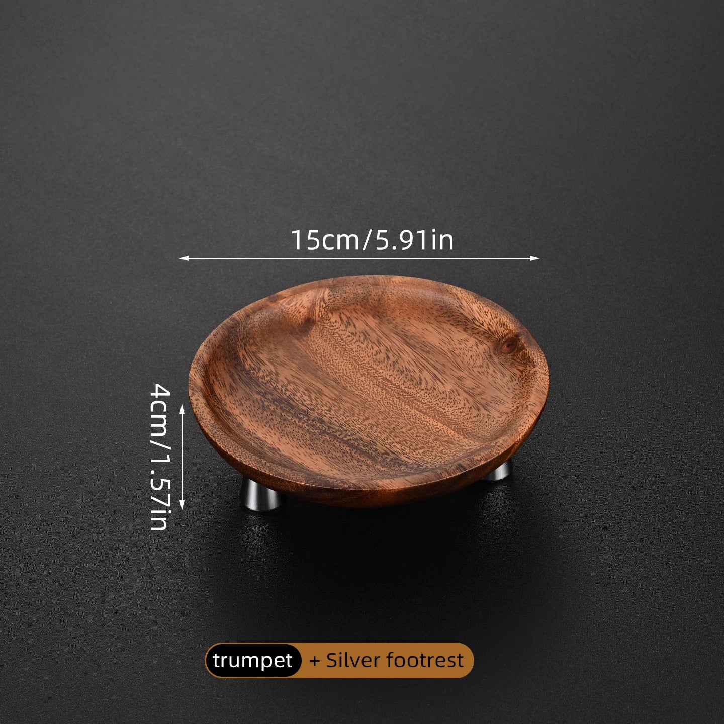 hadnmade entrance Solid Wood Key Perfume Tray, Vintage Style Cosmetics and Jewelry Tray, Wooden Round Incense Tabletop Storage Tray, Walnut Fruit Tray