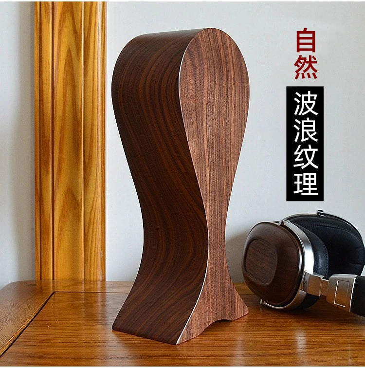 HANDMADE Black Walnut Wood Headphone Stand Pure Soild Wood Custom Creative Headphone Storage Stand Fish Shape Design Wooden Display Stand