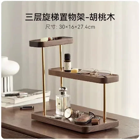 HANDMADE EUA PERFUM STAND Light Luxury Organizer for CosmeticsSolid Wood Storage BoxesMulti-Functional Makeup Storage Strong Load-Bearing Jewelry Stand
