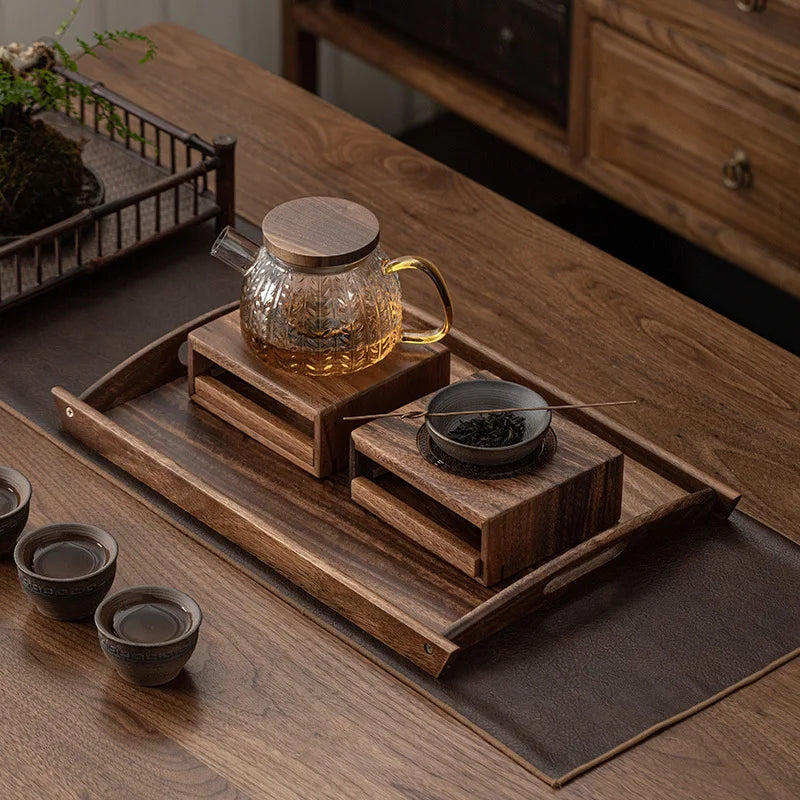 HANDMADE Wooden Tea Pot Heater Tea Supplies Elegant Tea Warmer Heating Coffee Milk Decoration for Home Kitchen Garden Travel Winter Gift