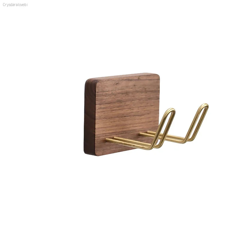 HANDMADE Solid Wood Hair Dryer Holder Wall Mounted Multi-Function Bathroom Rack Shaver Holder Toothbrush Rack Toothpaste Holder Plug Rack
