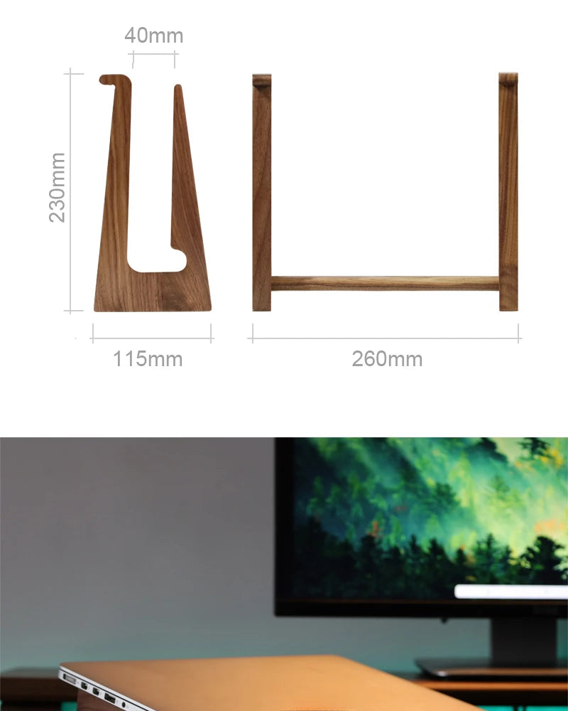 HANDMADE Laptop Stand Custom Walnut Wood Height Increasing Storage Bracket Magic Keyboard Holder Base Stand Laptop Accessories for Gifts