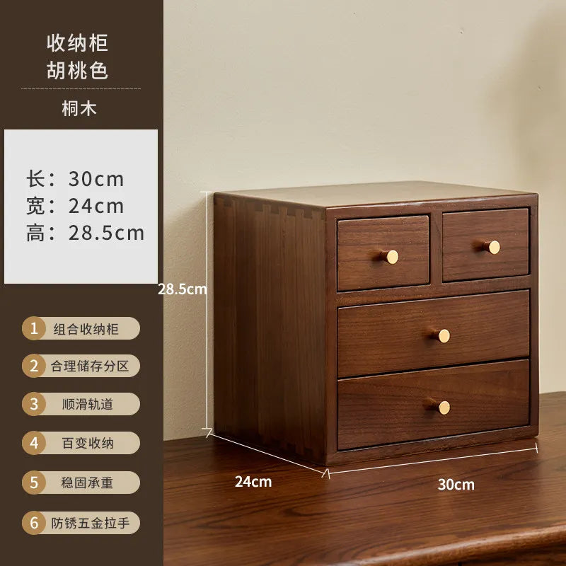 HANDMADE Minimalist Solid Wood Storage Box Drawer Organizer Cosmetics Desk Sundries Holder Dustproof Vanity Container