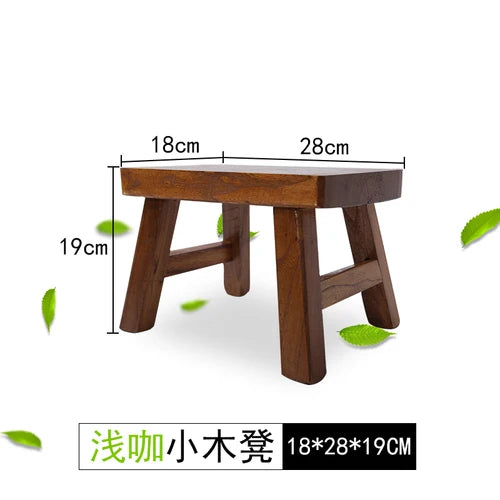 HADNMADE Solid Wood Foot Stool, Minimalist Chair Bench, Modern Squatty Potty Stool, Classical Chinese Small Stool