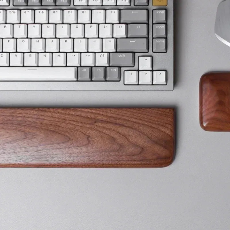 handmade Walnut Wood Palm Rest Custom Soild Wood Mouse Rest Mechanical Keyboard Wrist Rest Accessories AntiSlip Stickers WoodenPalm Stree