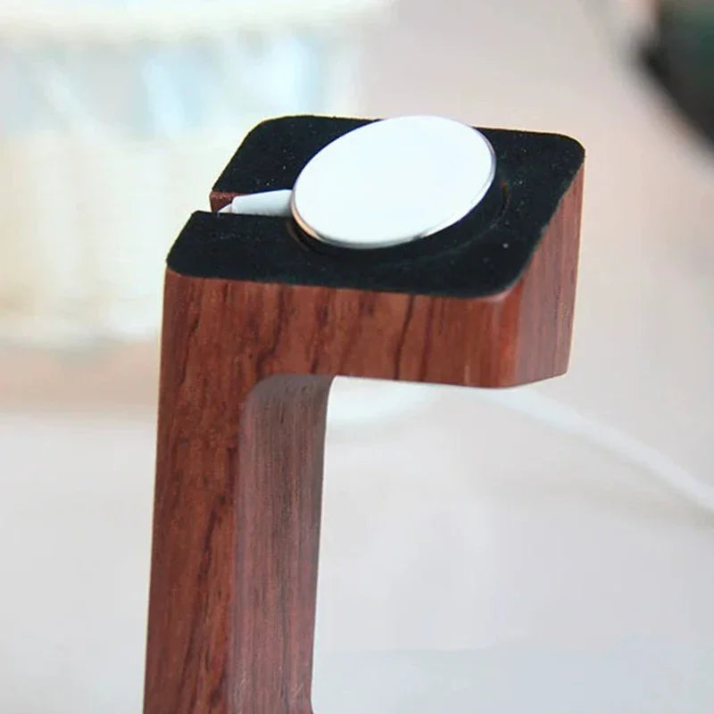 HANDMADE Wooden Watch Charger Stand Smartwatch Desktop Holder Charging Station Wrist Watch Base Original Apple Bracket Accessories