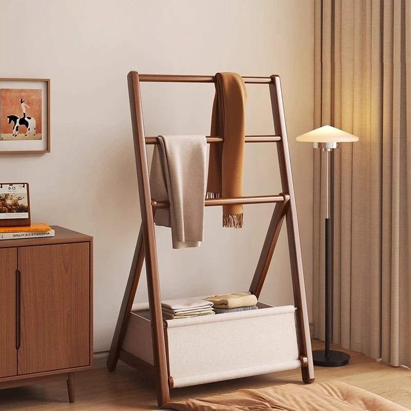 HANDMADE Bedroom Coat Racks Bamboo Storage Clothing Rack Simple Entrance Hall Wooden Storage Coat Shelf Foldable Clothes Drying Shelf