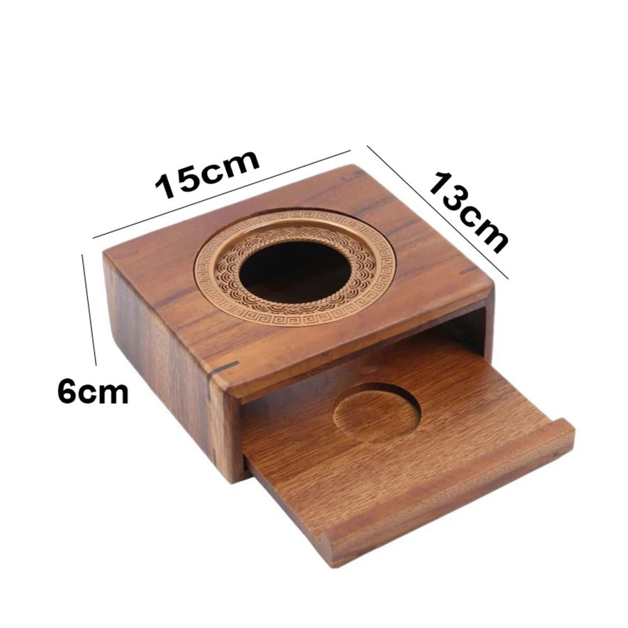 HANDMADE Wooden Tea Pot Heater Tea Supplies Elegant Tea Warmer Heating Coffee Milk Decoration for Home Kitchen Garden Travel Winter Gift
