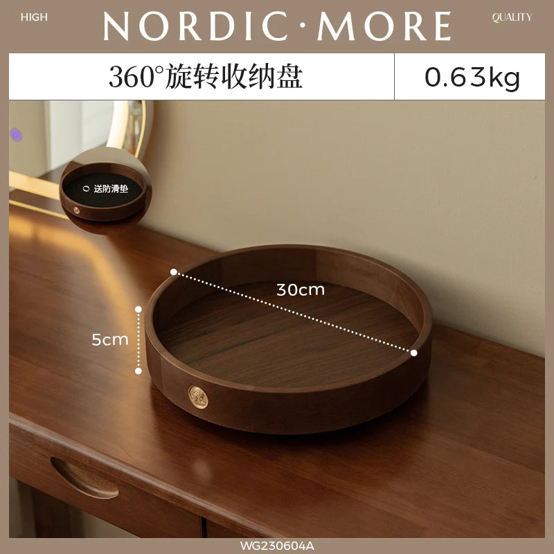 handmade Rotating Makeup Organizer Premium Wooden Cosmetic Storage Box 360° Spinning Jewelry Display Case Skincare & Perfume Organizer