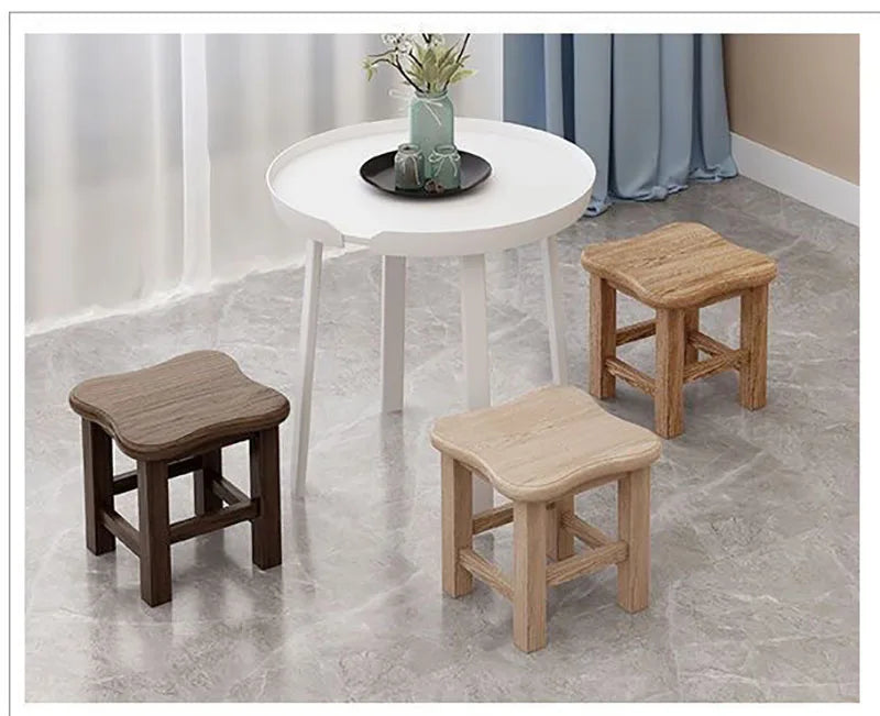 PINE HANDMADE WOOD Modern Simplicity Household Solid Wood Stool Living Room Square Small Footrest Tea Table Low Stools Muebles Wooden Stools