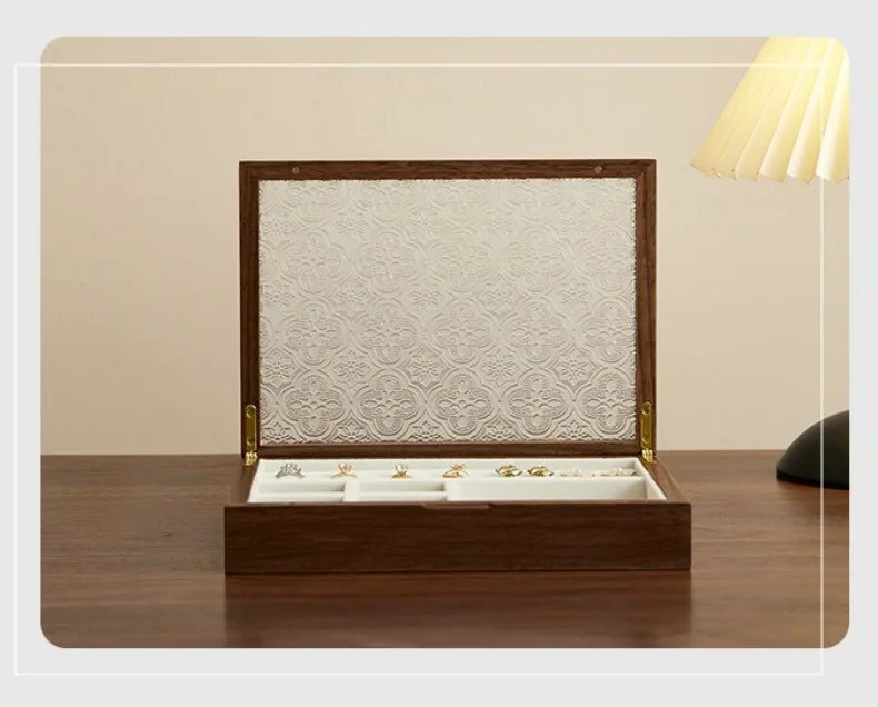HANDMADE Solid Wood Jewelry Organizer Case Travel Ring Earrings Storage Box Lady Wholesale Jewellery Cases Pendant Bracelet Display Boxes