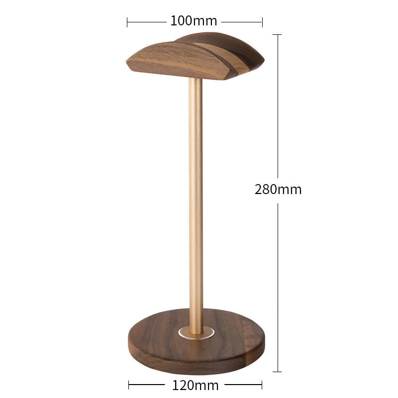 HANDMADE Aluminum Alloy Solid Wood Splicing Headphone Storage Rack Wall Mounted Earphone Display Stand Desktop Headset Storage Bracket