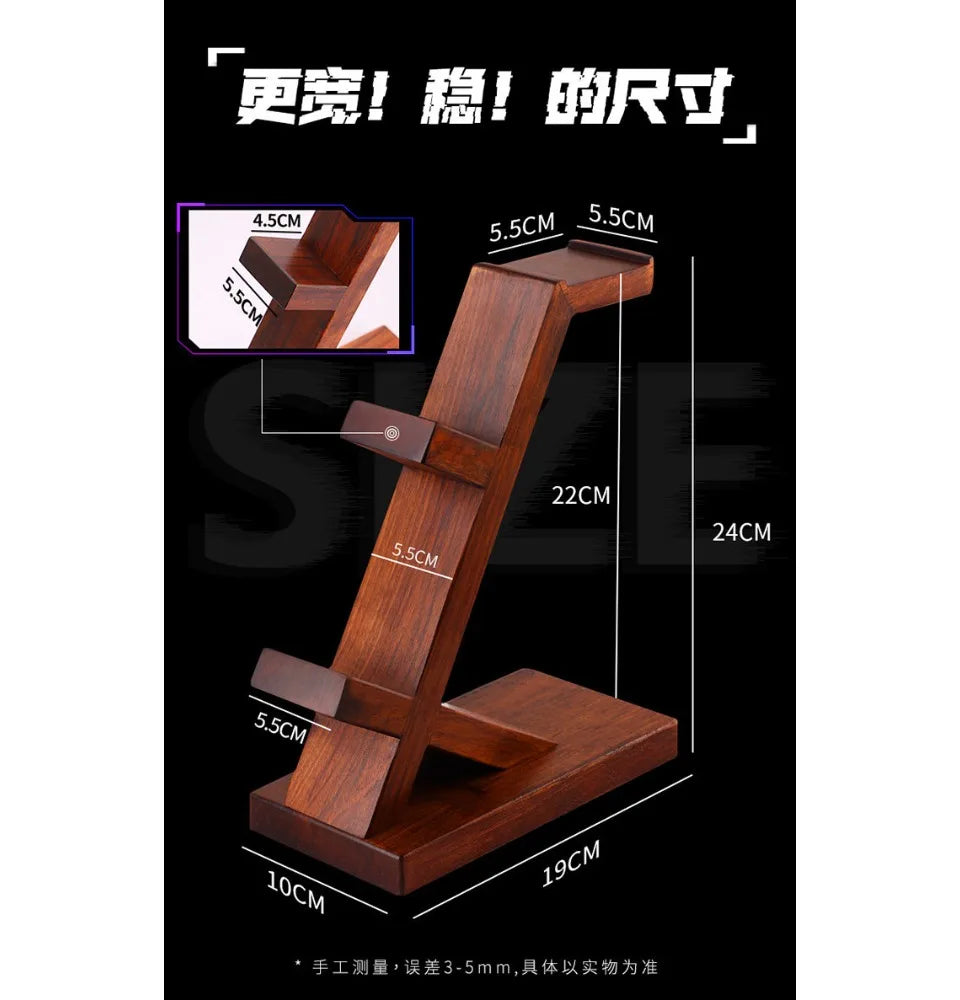 HANDMADE WOODEN  Game Controller Earphones Stand for  HolderWalnut Wood Creative Figurine Game Peripheral Accessories