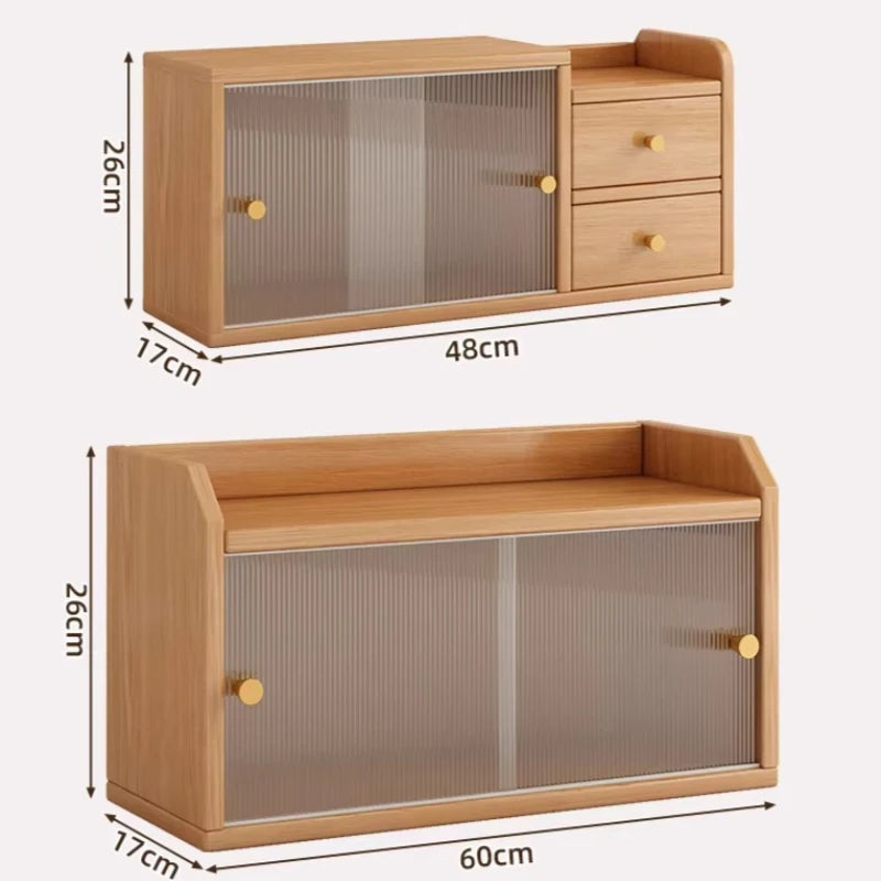 Space-Saving All-in-One Desktop Vanity & Bookshelf with Mirror | 3-Tier Multifunction Storage Organizer