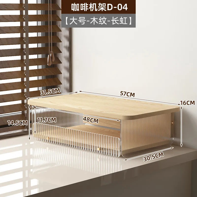 HANDMADE Coffee Machine Riser Stand, Elevated Countertop Shelf for Kitchen, Under Cabinet Storage Organizer for Espresso Maker Mug